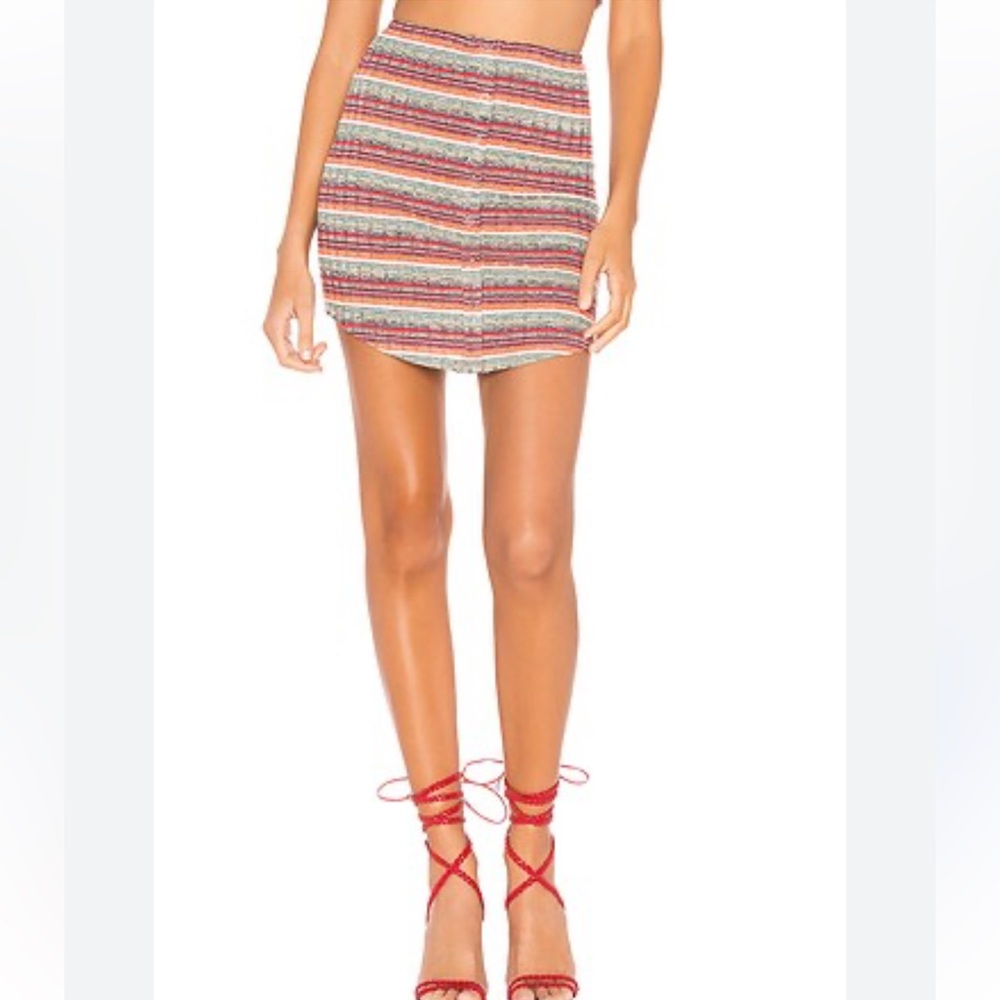Privacy Please - Orange White Mini Pencil Skirt Resort Wear